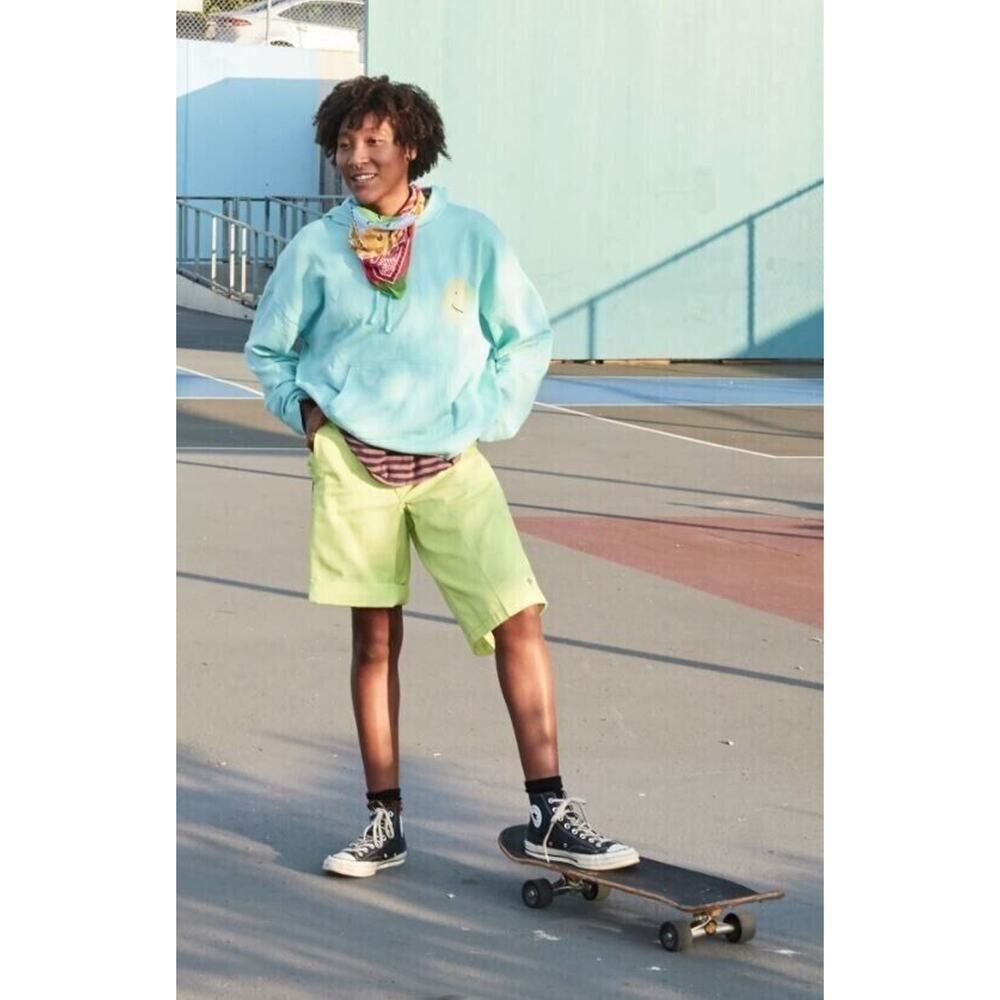 BP Gender Inclusive Graphic Hoodie In Teal Angle Painted Smiley‎ Small MSRP $49 - Picture 7 of 9